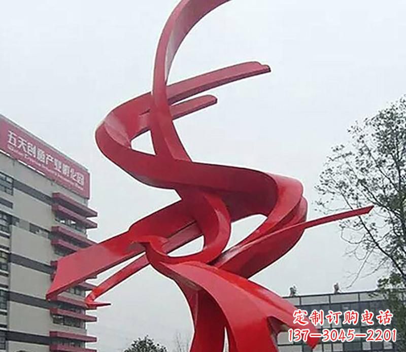 达州广场不锈钢抽象飘带雕塑