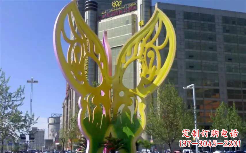 达州广场不锈钢雕刻蝴蝶雕塑