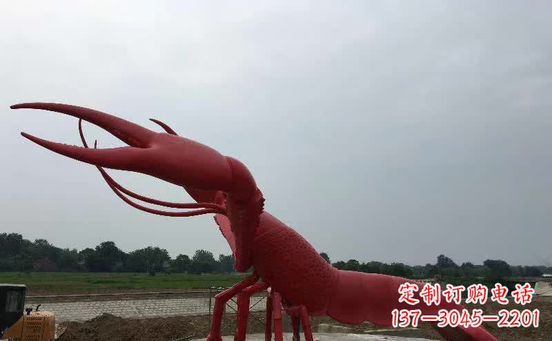 达州广场不锈钢仿真龙虾雕塑
