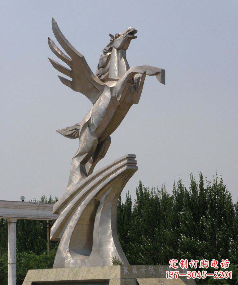 达州广场不锈钢飞马景观雕塑