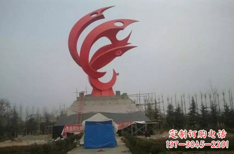 达州广场不锈钢凤凰雕塑222
