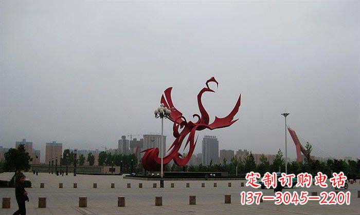 达州广场不锈钢凤凰展翅雕塑