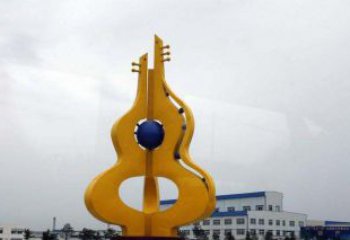 达州中领雕塑：葫芦琵琶不锈钢雕塑
