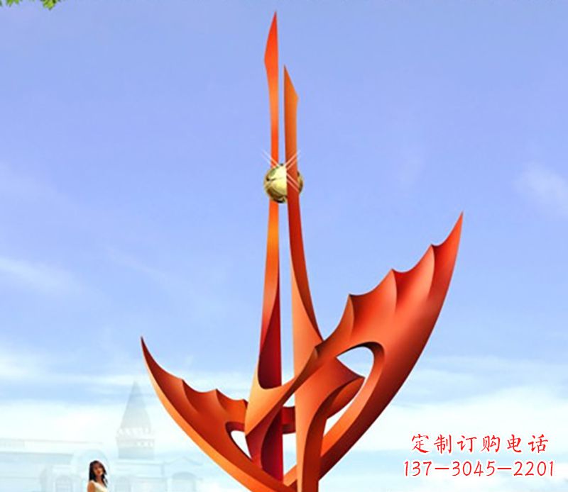 达州广场不锈钢火炬抽象雕塑