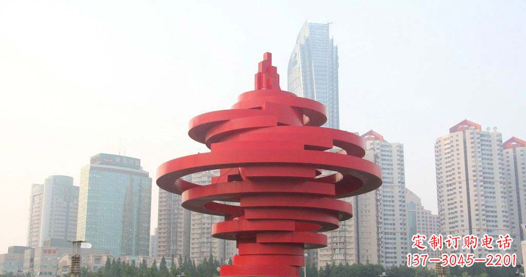 达州广场不锈钢火炬景观雕塑1