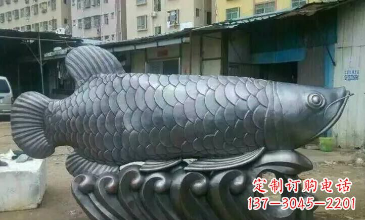 达州精雕细琢的不锈钢金龙鱼雕塑