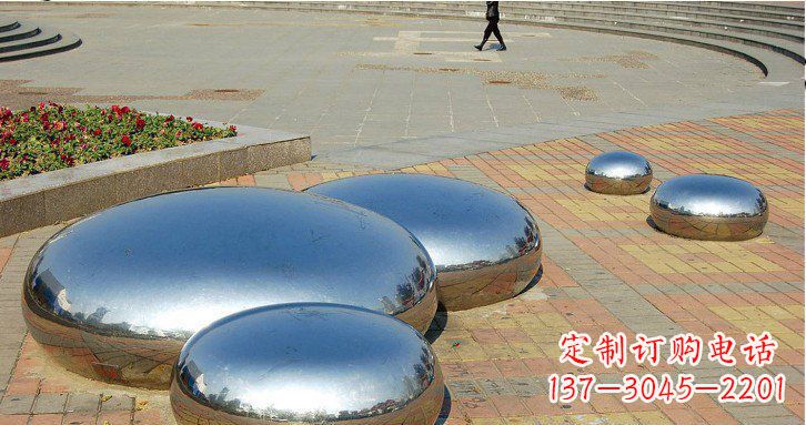 达州镜面不锈钢水滴雕塑