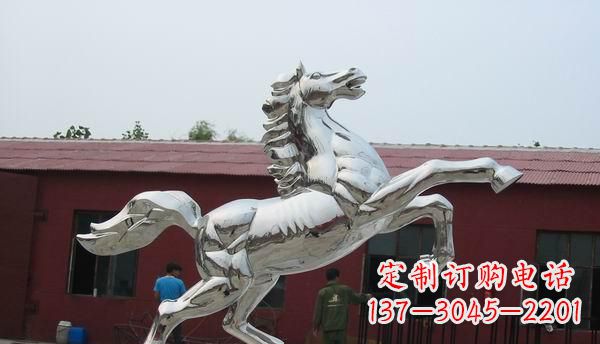达州广场不锈钢马动物雕塑