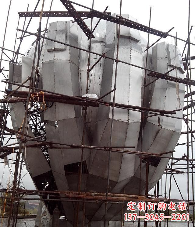 达州广场不锈钢蟠桃大型景观雕塑