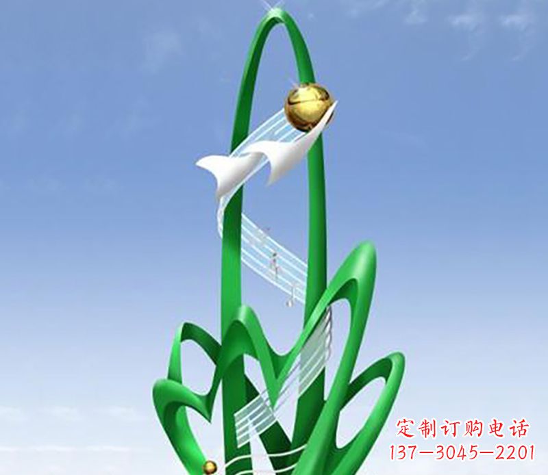 达州广场不锈钢树叶景观雕塑