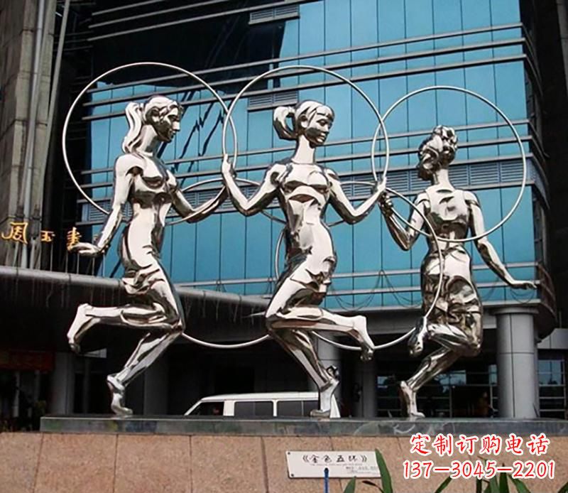 达州不锈钢跳舞美女雕塑
