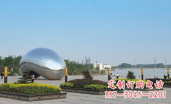 达州广场不锈钢异形水滴雕塑