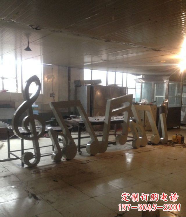 达州精致不锈钢音符景观雕塑