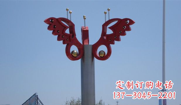 达州广场抽象不锈钢蝴蝶雕塑
