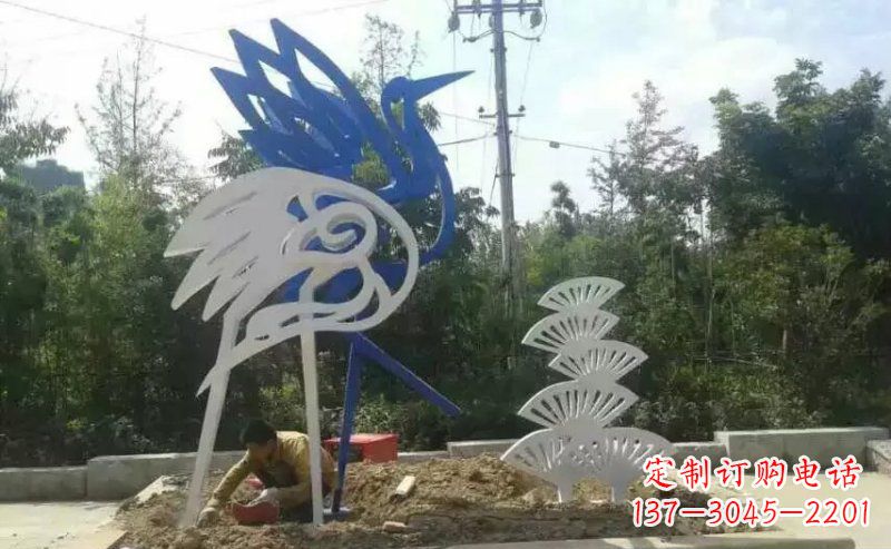 达州广场抽象天鹅动物不锈钢雕塑