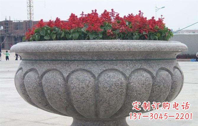 达州广场大理石花盆雕塑