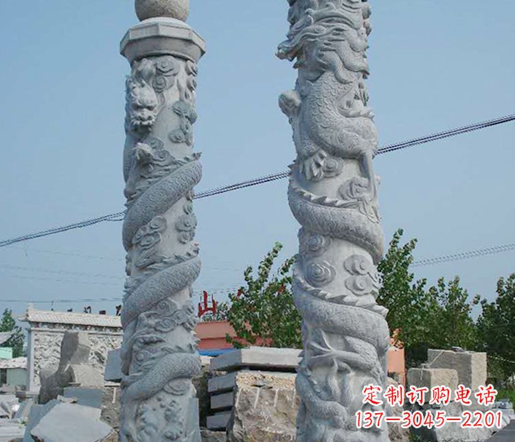 达州高级雕刻工艺的大理石盘龙柱