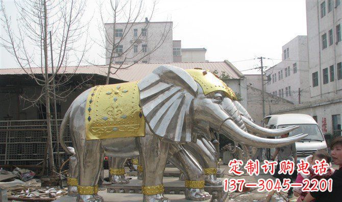 达州广场大象不锈钢雕塑