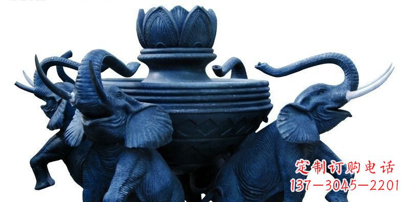 达州广场大象莲花鼎景观铜雕