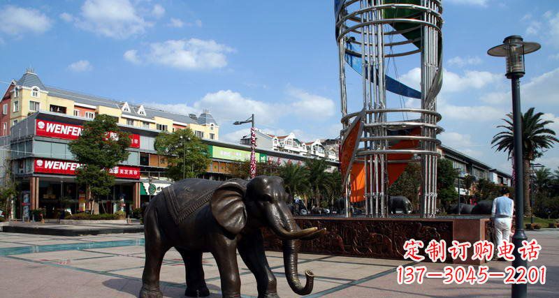 达州广场大象动物铜雕
