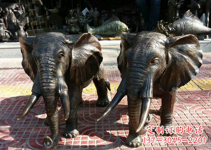 达州广场大象铜雕