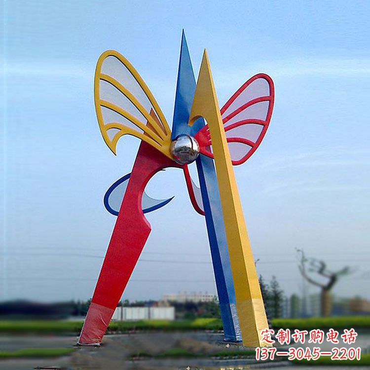 达州广场大型抽象蝴蝶景观雕塑