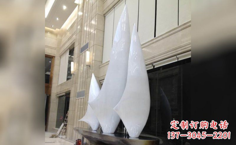 达州精美不锈钢帆船雕塑