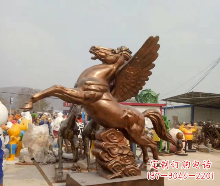 达州广场飞马铜雕,精美绝伦