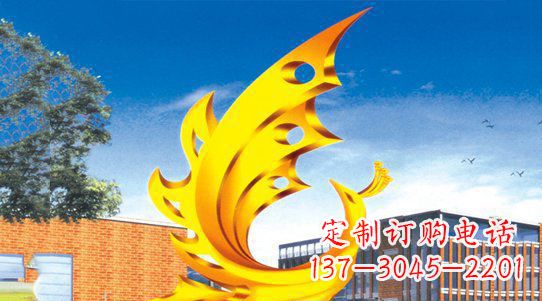 达州广场凤凰不锈钢雕塑 (2)