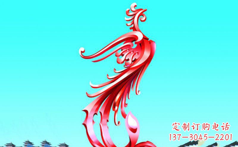 达州广场凤凰不锈钢雕塑