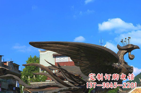 达州广场凤凰动物铜雕
