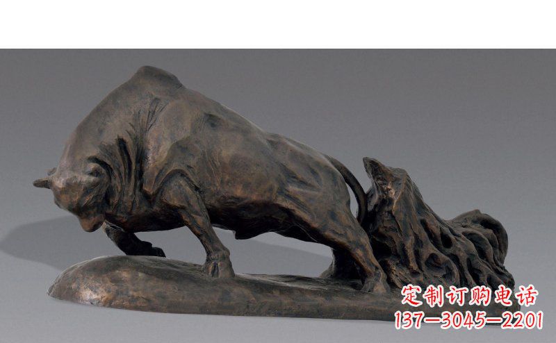 达州广场耕地牛动物铜雕