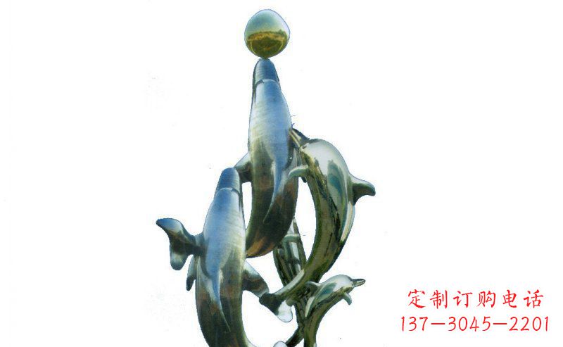 达州优雅而精致的海豚雕塑