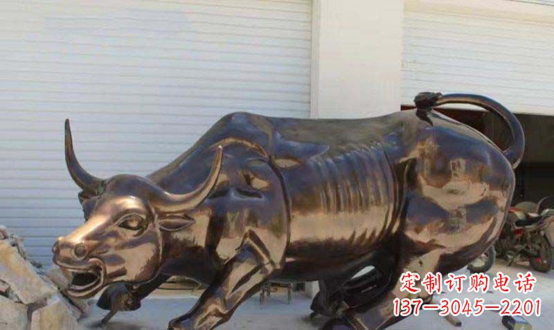 达州广场华尔街铜牛动物铜雕-优质的动物铜雕定制