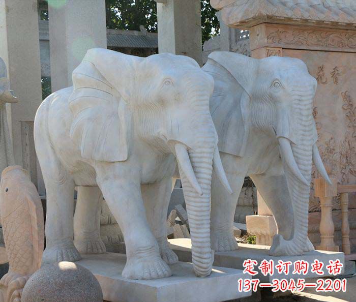 达州广场景观大理石大象石雕 (3)