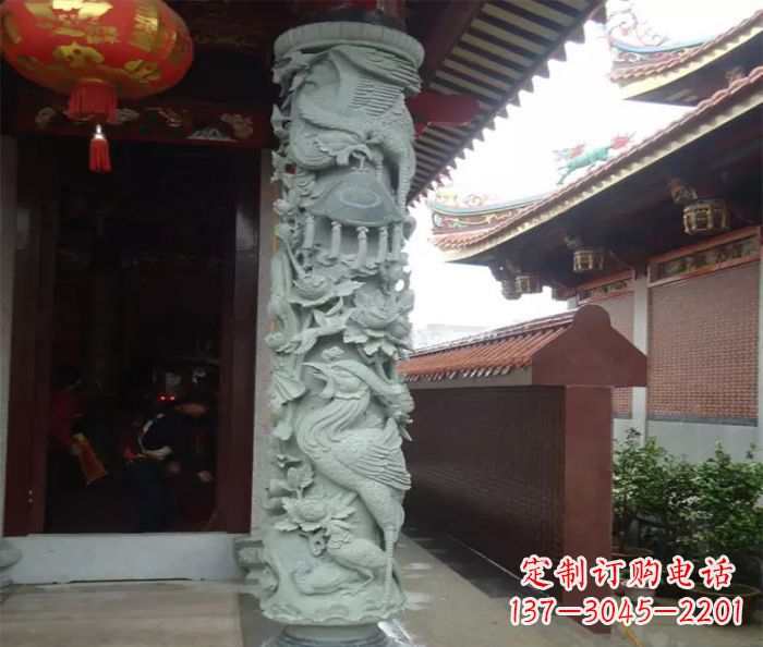 达州大理石龙柱雕塑,为室内景观带来活力