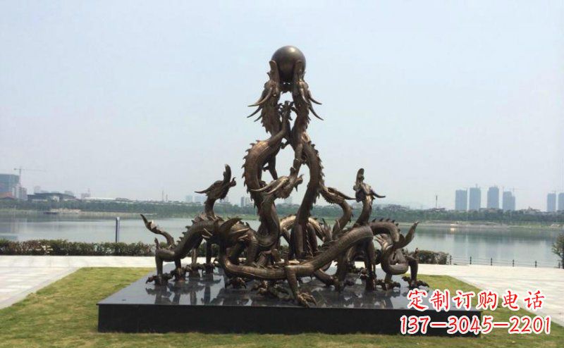 达州广场九龙不锈钢雕塑,雕刻永恒之美