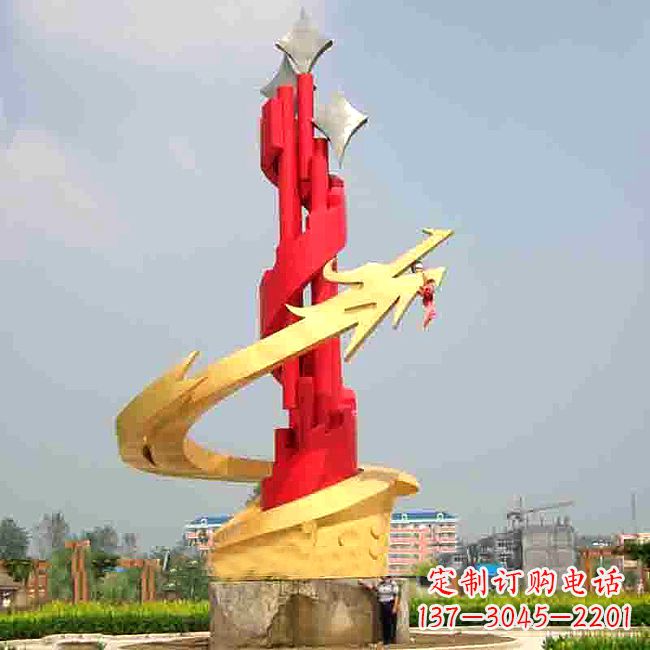 达州广场龙形景观不锈钢雕塑