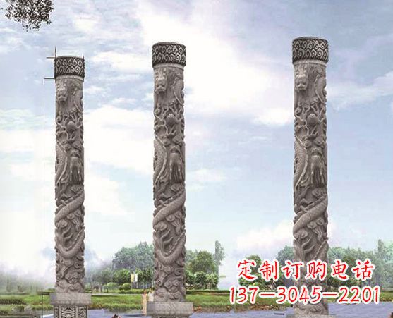 达州精美雕塑盘龙柱,美化您的室外空间