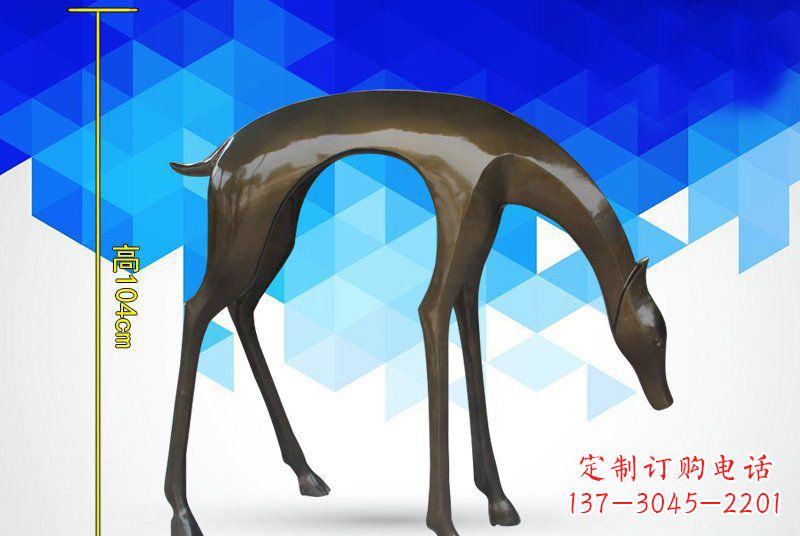 达州铜镜面鹿雕塑,高端雕塑定制