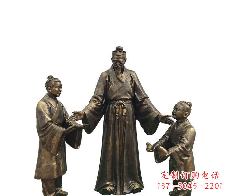 达州广场铜雕孔融让梨人物雕塑