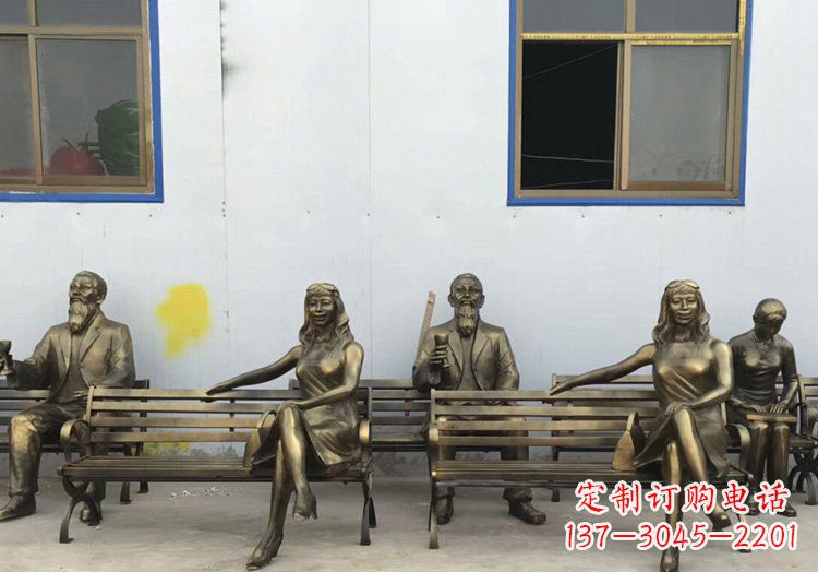 达州广场铜雕美女休息人物雕塑