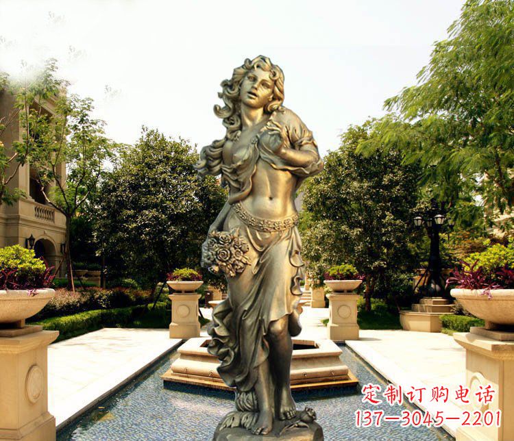 达州华丽蓬勃的铜雕女神像