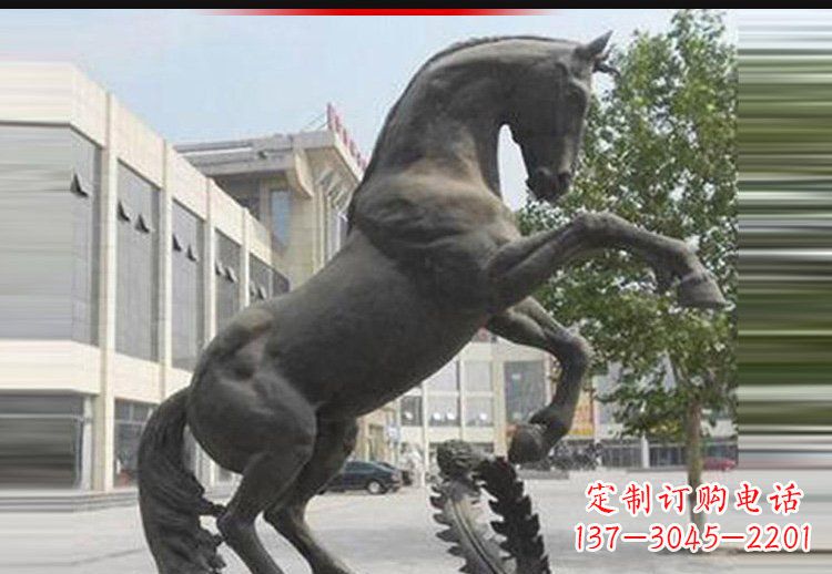 达州广场铜雕跳跃马动物雕塑
