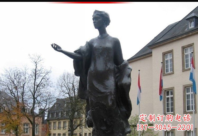 达州中领雕塑,精美细腻的西方美女人物铜雕