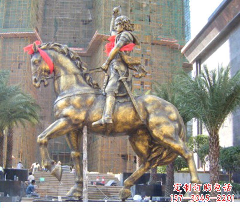 达州华丽的骑士雕塑,引人注目的西方骑马战士纪念铜雕