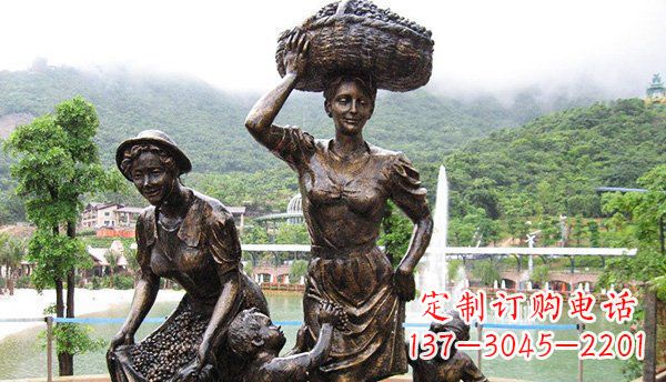 达州中领雕塑丰收葡萄铜雕