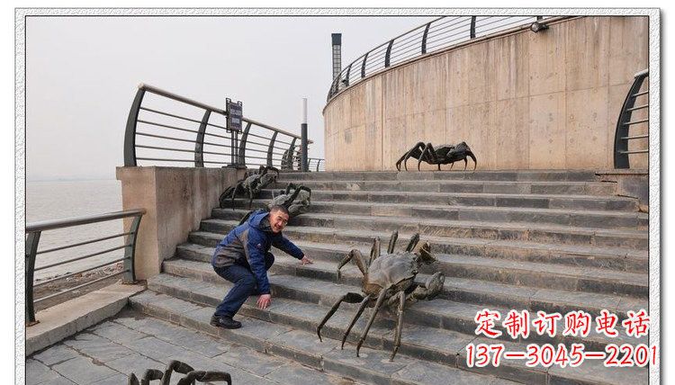 达州海边铜螃蟹雕塑是由中领雕塑定制生产的一款…
