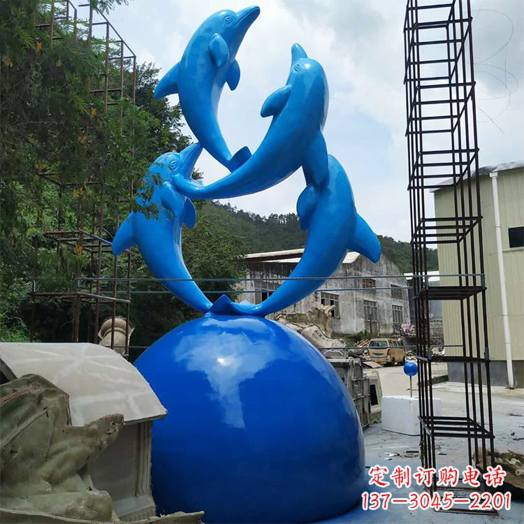 达州海豚钢筋玻璃景观雕塑