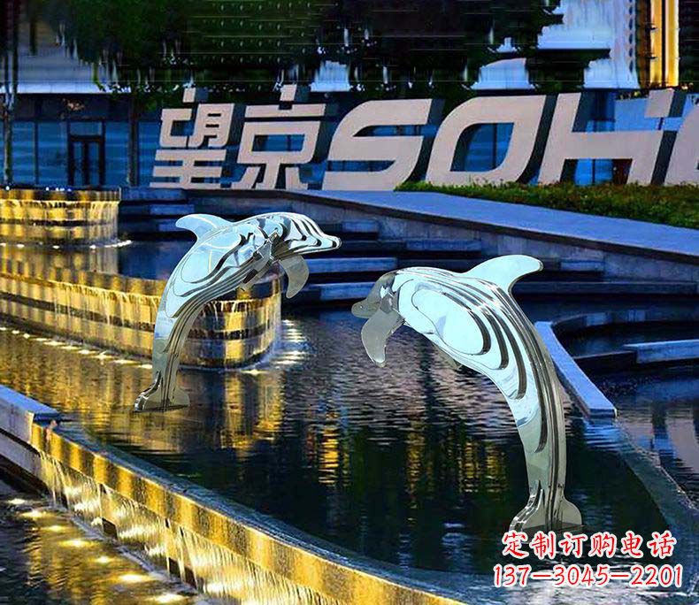 达州可爱海豚不锈钢雕塑